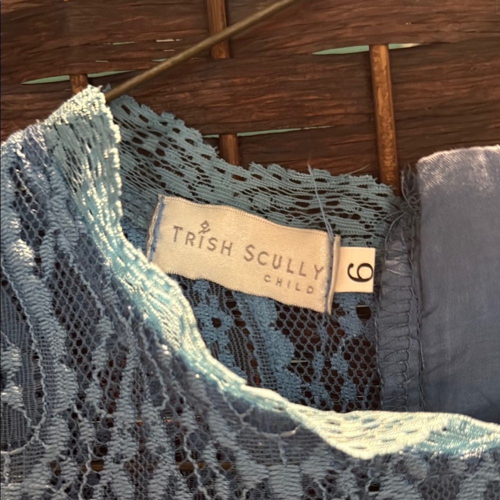 Trish Scully Child Bella Rafaella Carolina Cornflower Blue Lace Dress size 6 - Picture 4 of 5